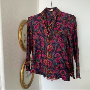 Floreat Silk PJ Top & Pants Set